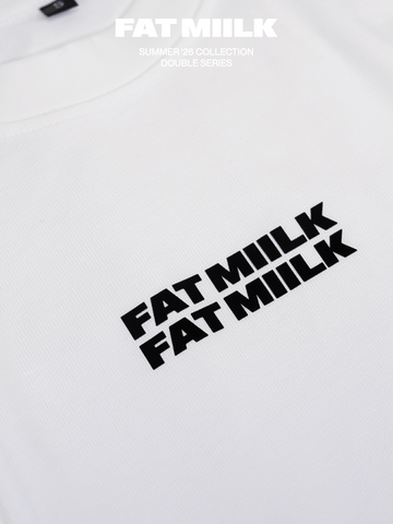 DOUBLE LOGO CROPPED TEE – WHITE