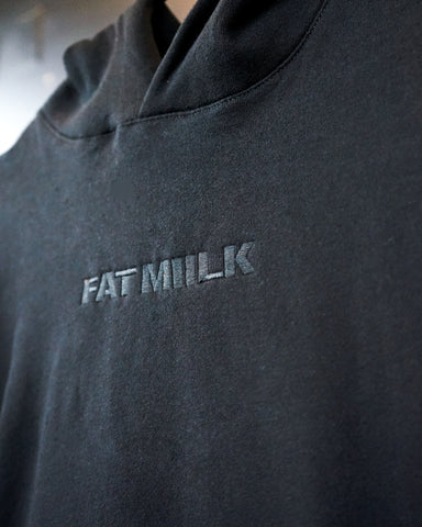 Fat Miilk Black Embroidered Hoodie