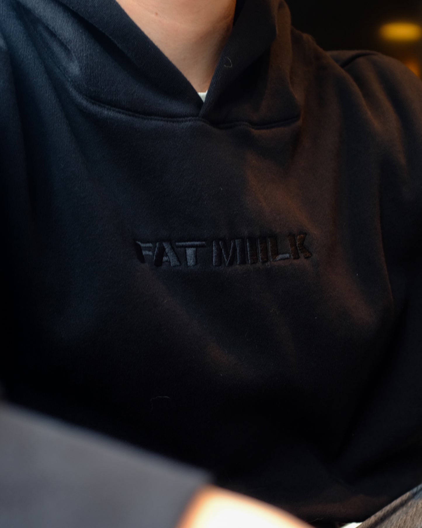 Fat Miilk Black Embroidered Hoodie